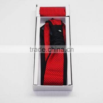 Red and black adjust neckties, good match hanky box sets