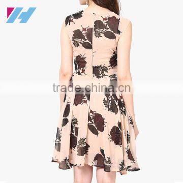 New Fashion Ladies Clothes Sleeveless Pleated Elegant Midi Skater Dress photo-3