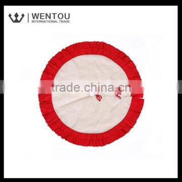 Wholesale Double Ruffles Burlap Christmas Tree Skirt photo-3