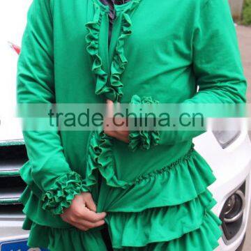 Cotton Mom Cardigan Ruffle Plus Size Top For Lady Long Sleeves Blouse For Women Spring Clothes Boutique