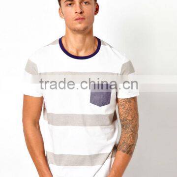 Stripe Oxford Pocket Tee Shirt