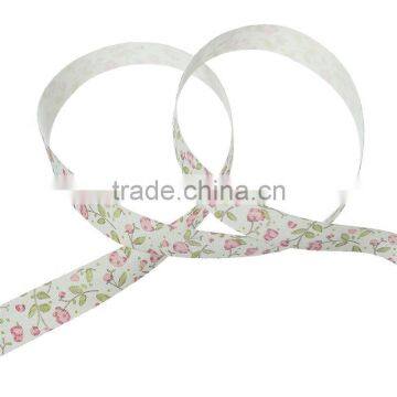 Christmas Labels Handmade DIY Craft Off-white & Pink Flower Pattern Cotton Fabric Sewing Ribbon