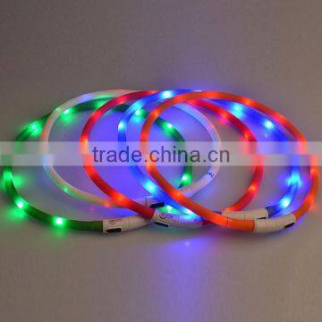 Newest USB Rechargeable Led Dog Pet Flashing Collar Light Up Chargeable Night Safety Necklace Free Size Si Colors Convinient photo-4