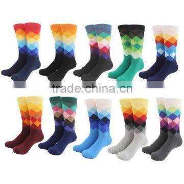 Wholesale diamond combed cotton mens socks