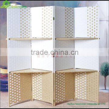 Folding Paper Rope Wooden Frame Screen Canvas Printed Paper Rope Style Room Divider Screen GVSD002 photo-2