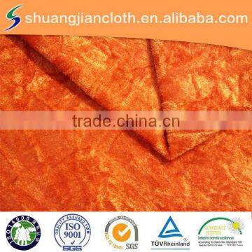 100% polyester weft knitted crushed velour upholstery fabric