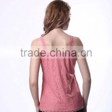Women's High Visibility Wholesale Plain White Tank Top Bottom Lace