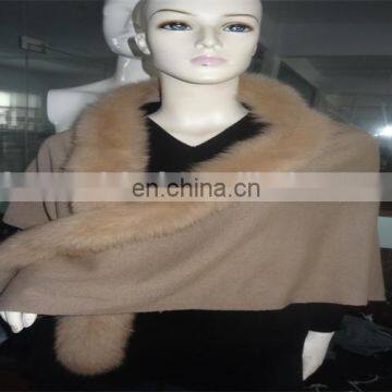 2017 fashion design women cashmere fur cape