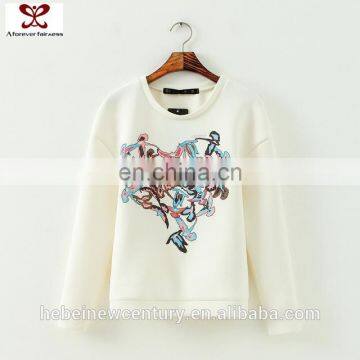 Fashion Korean Drama Sweet Heart Pure Color Custom Embroidered Hoodies