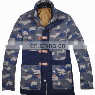 2015 lastest fashion corduroy jeans printed camouflage jacket