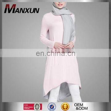 Hot Sell Fashion Pink Turkish Top Abaya Muslim Girls Summer Long Sleeve Sweep Tunic Kaftan Abaya Islamic Clothing