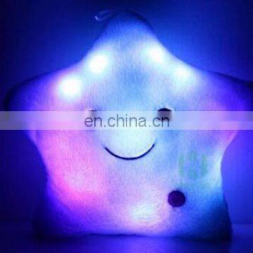 HI CE plush smile star doll with LED colorful light for Valentine gift,stuffed plush toy star for kids