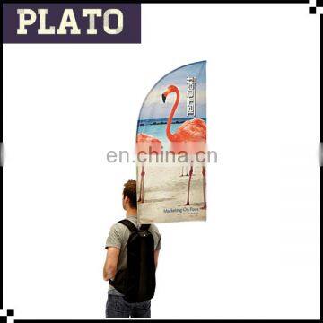 Vivid printing teardrop backpack flag,walking fearther backpack flag for promotion,event,advertising