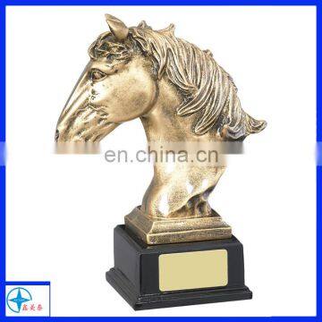 customized gold resin horse head trophy