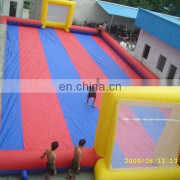 Inflatable soap soccer field