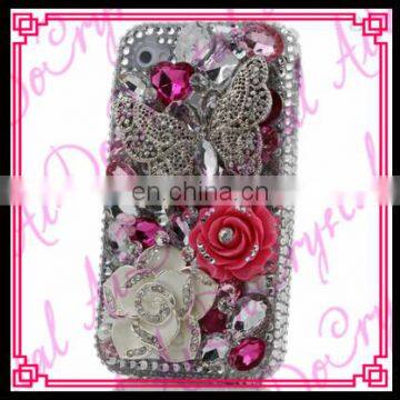 Aidocrystal white crystal flower bling accessories cell phones cover