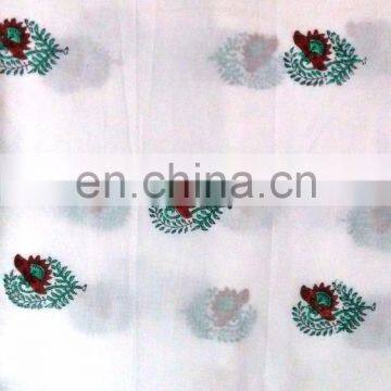 Indian Hand Block Printed Cotton Fabric Floral Sanganeri Print Jaipuri Loose Fabric From Manufacturer