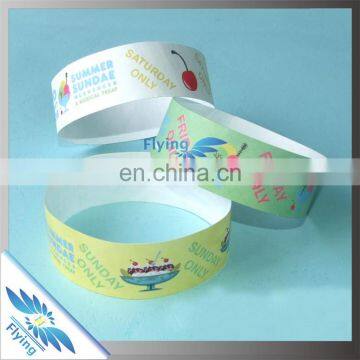 Cheap disposable non tear off paper tyvek wristband