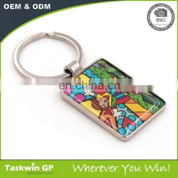 Factory Supply CMYK Printed With Epoxy Metal Keychain photo-2