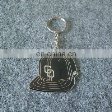 custom cute hat shaped cap logo key chain ring