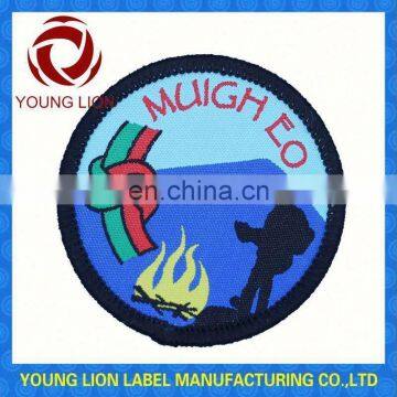 2015 high density OEM kids jacket polyester woven badge