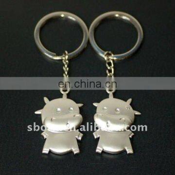 high quality metal animal cow tiger bear keychain