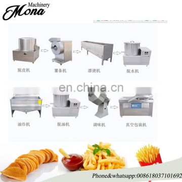 snack machine semi automatic frozen french fries processing plant/ potato chips production line