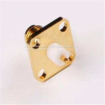 Long PTFE Flange 4 Hole Straight RF Coaxial SMA Connector