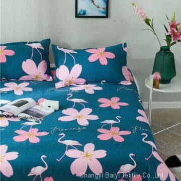 100% polyester pigment printed flower design Baiyi textile Fabric for bedding