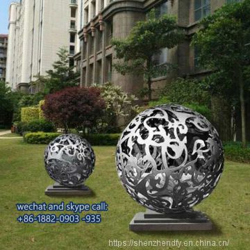 Customized Unique Stainless Steel Hollow Ball Sculpture For Decoration