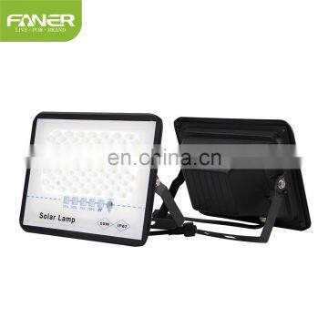 FANER solar flood light color box security solar flood light with remote 100w Mono panel solar flood light