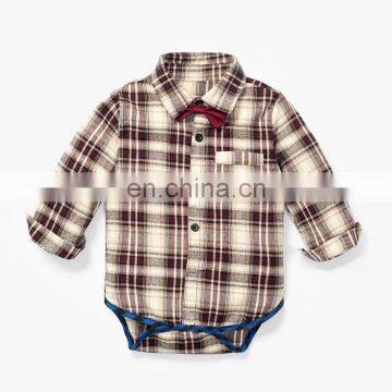 Black and Red Plaid Pattern Full Sleeve Jumpsuit Baby Boy Daily Wear Romper Wholesale photo-2