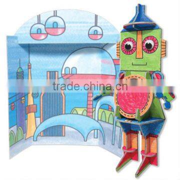 DIY Kids Toy Educational Toy 3D Paper Character Robot Activity Kit 3d Puzzle photo-2