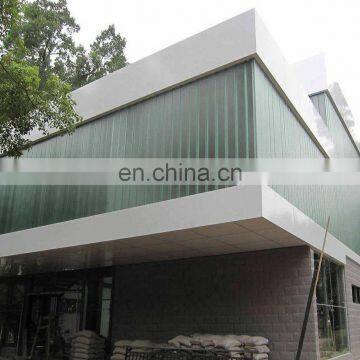 ice pattern ultra clear U channel glass for curtain wall  partition decoration