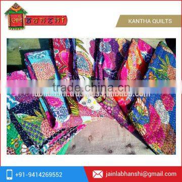 Tropicana Kantha Quilts Handstiched Kantha Work Bed Cover Throw Ralli Indian wholesale Handmade