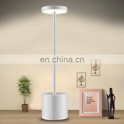 Noble Modern Spa Aluminum Rechargeable Battery Operated Wireless Led Hotel Table Lamp photo-3