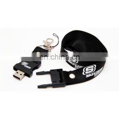 High Quality Hot promotional printed lanyard neck strap USB flash drive