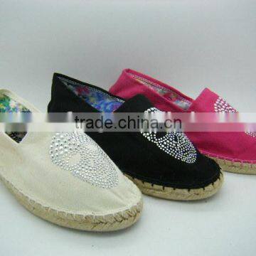 Wholesale slip-on woman canvas casulal shoes espadrilles