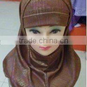 A388 Two pieces cheerful garden SOLID COLOR HIJAB