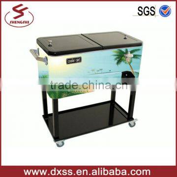 Metal large rolling cooler