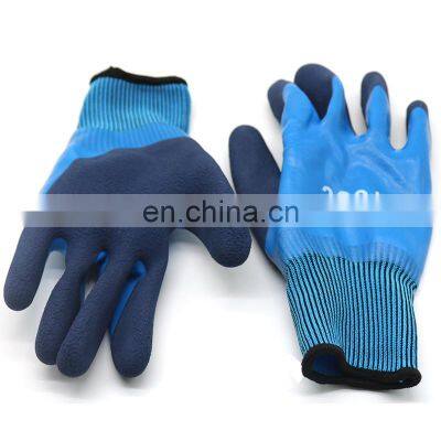 Nylon Knit Heavy Duty Latex Double Coating Protection Waterproof Clean room Safety Work Gloves