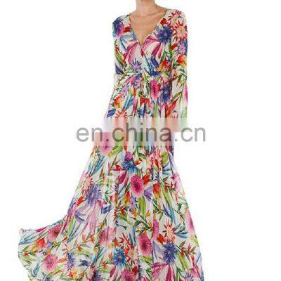 Ladies Sexy Holiday Dress Irregular Floral Print Bohemian Dress Deep V Big Swing Beach Dress Plus Size photo-5