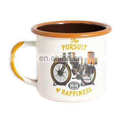 Customized 7cm White Steel Enamel Measuring Cup photo-3