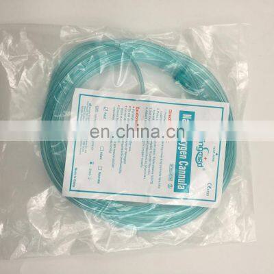 High quality disposable medical colored nasal oxygen cannula  soft with CE and ISO certificated