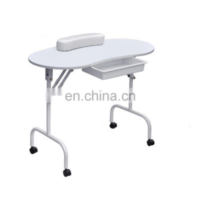 Multi-functional Folding Manicure Desk Station with Drawer Wheels Nail Table