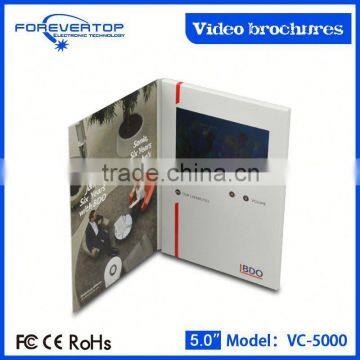 New Arrived 5 Inch Nice Video Brochure Card
