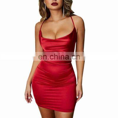 Sialwings Wholesale Prime Quality Satin Silky Ladies Party Sexy Dress Top Selling Women Fashion Dresses Manufacturer photo-2