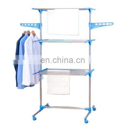 Adjustable aluminium hanging clothes stand drying rack