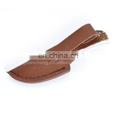 Hot Sales Damascus Hunting Camping Knife With Antler Handle Black ox Horn Handle photo-3