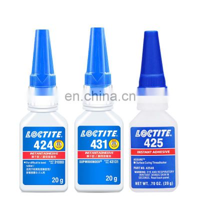 Medium Viscosity 20g Loctiter 424 425 431 Super Instant Glue Quick Curing Adhesive for Metal Rubber Plastics Adhesive